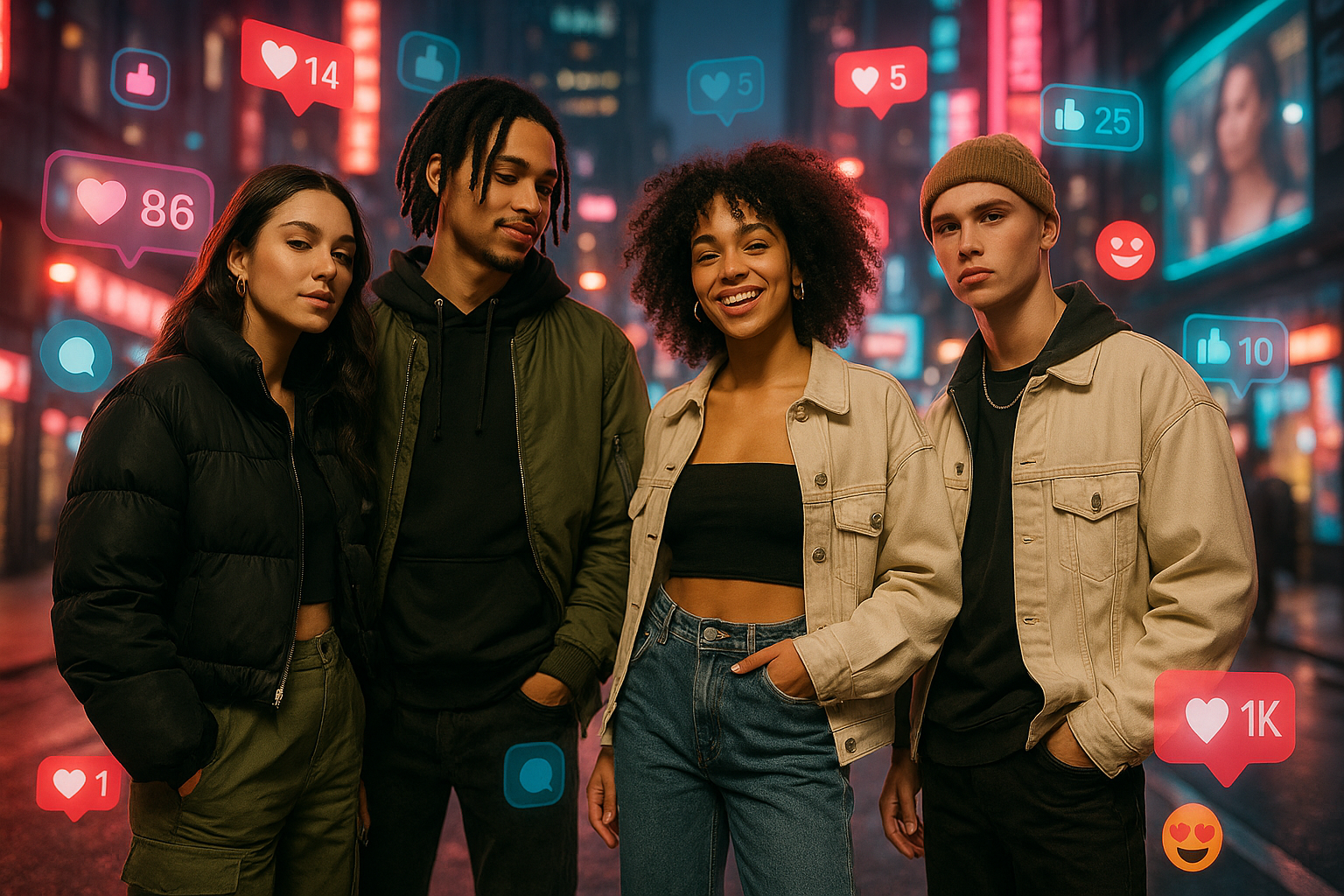 نمایش حضور پررنگ برند لبوبو در اینستاگرام و تیکتاک با استایل خیابانی، مدلهای جوان و فضای دیجیتال پر از تعامل و واکنش کاربران