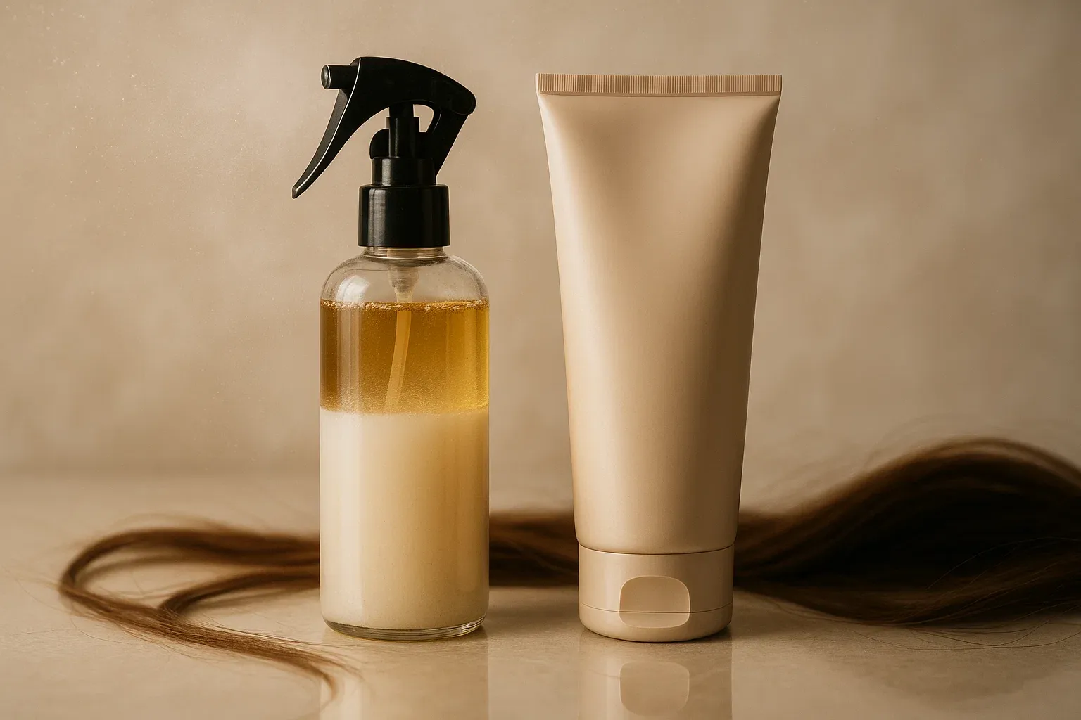 مقایسه واقعی اسپری دوفاز مو و نرم‌کننده معمولی از نمای نزدیک