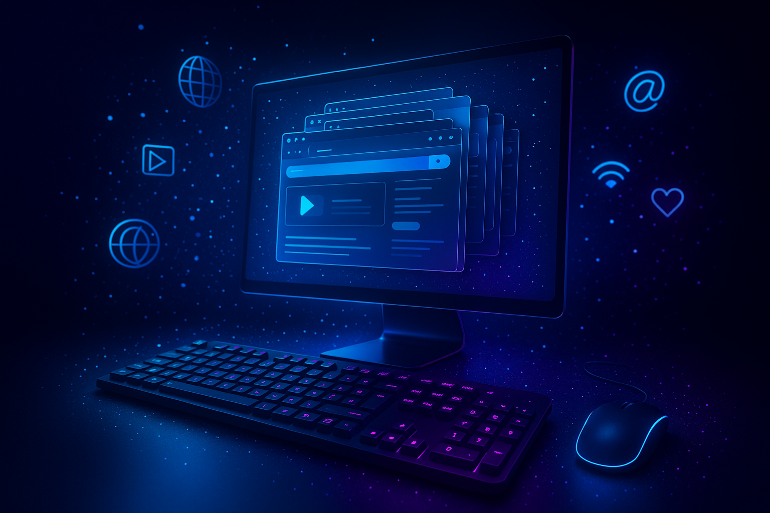 تصویری از وب‌گردی پیشرفته با شورت کات های ویندوز در فضای دیجیتال مدرن