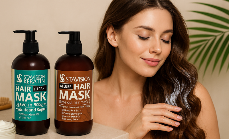 ماسک مو استاویژن حاوی کراتین: راهکاری نوین برای ترمیم و درخشندگی موهای آسیب دیده بدون نیاز به آبکشی