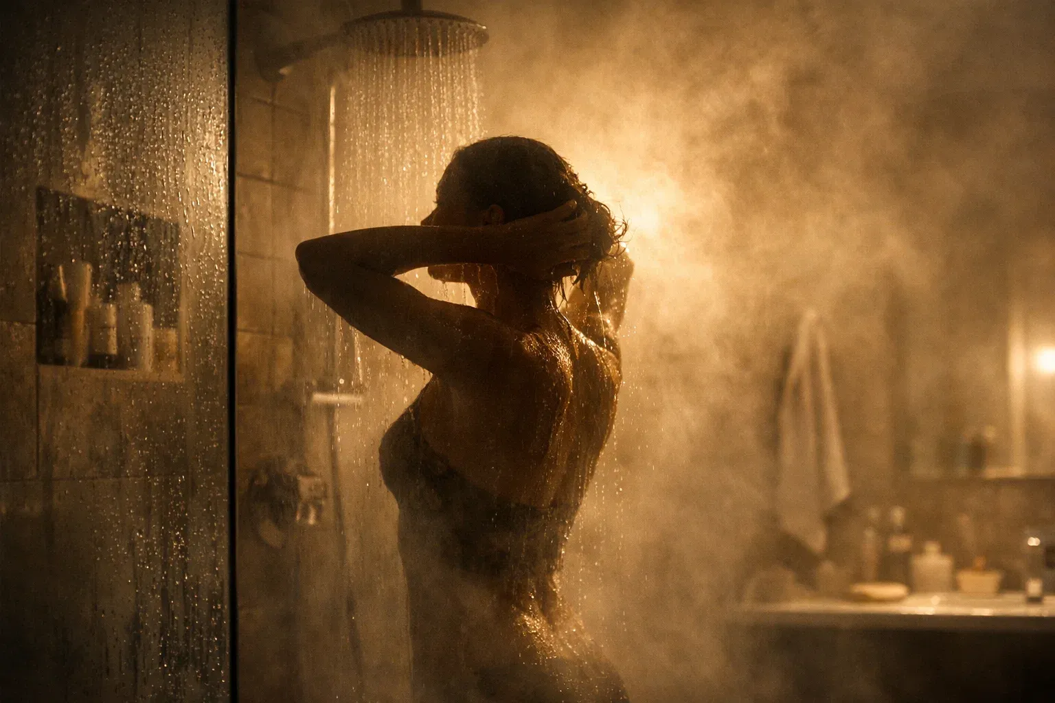 دوش آب داغ در زمستان